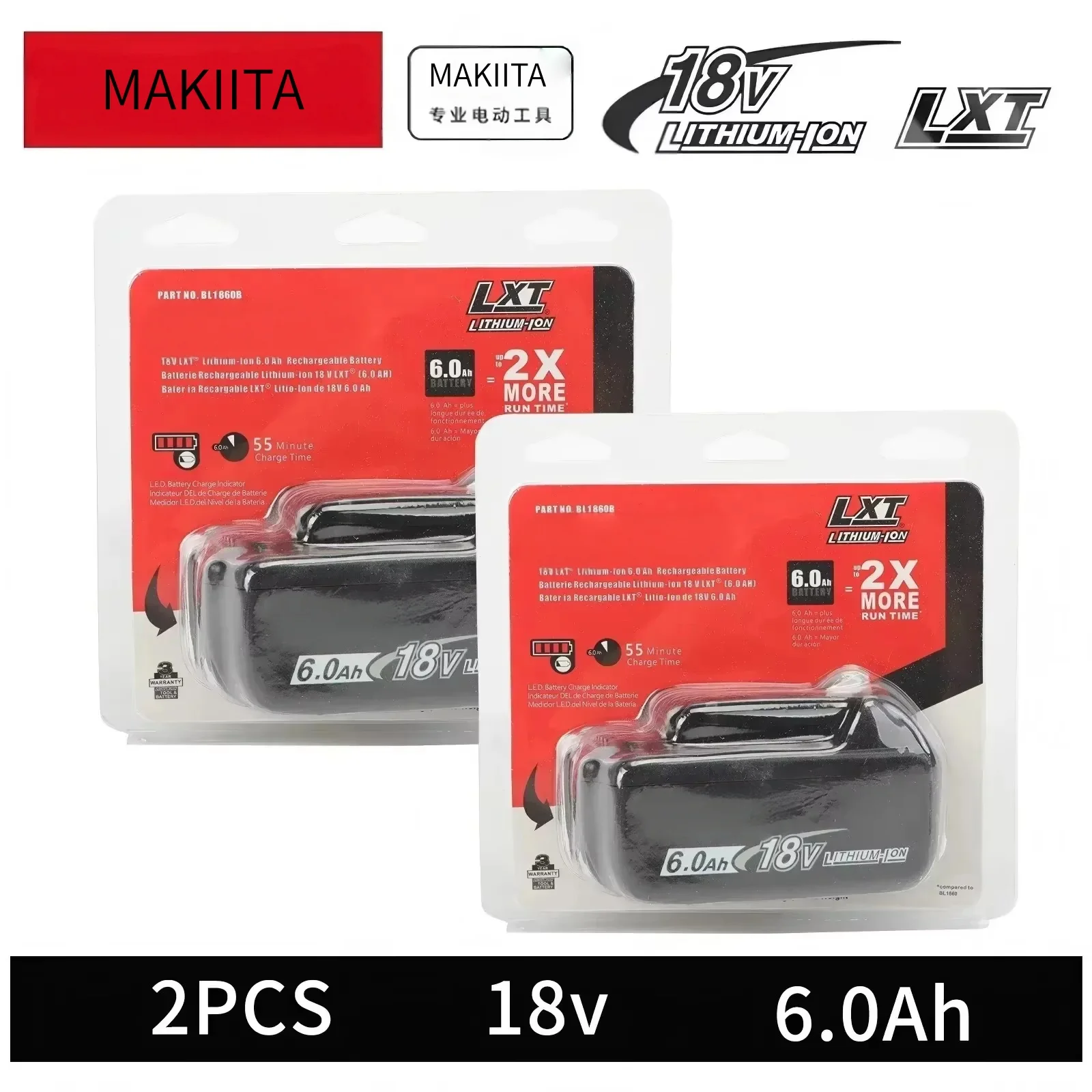 100 % original für Makita 18 V 6,0 Ah wiederaufladbare Batterie, für Makita BL1830 BL1830B BL1840 BL1840B BL1850 BL1850B Elektrowerkzeug-Akku
