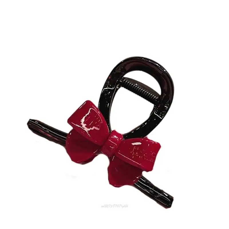 

X5XA Women’s Hair Clip With Acetate Accent 8cm Gentle On Hair Classical Bowknot Design Perfect For Gifting Fashion Headgear