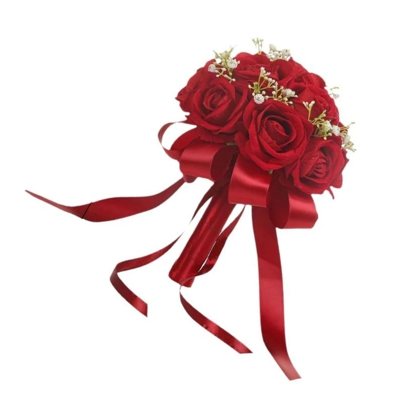 Wedding Bouquet Combo Wedding Flower Floral Wedding Centerpieces Flower Silk Rose Bridal Brooch Bouquet Flowers 15UB