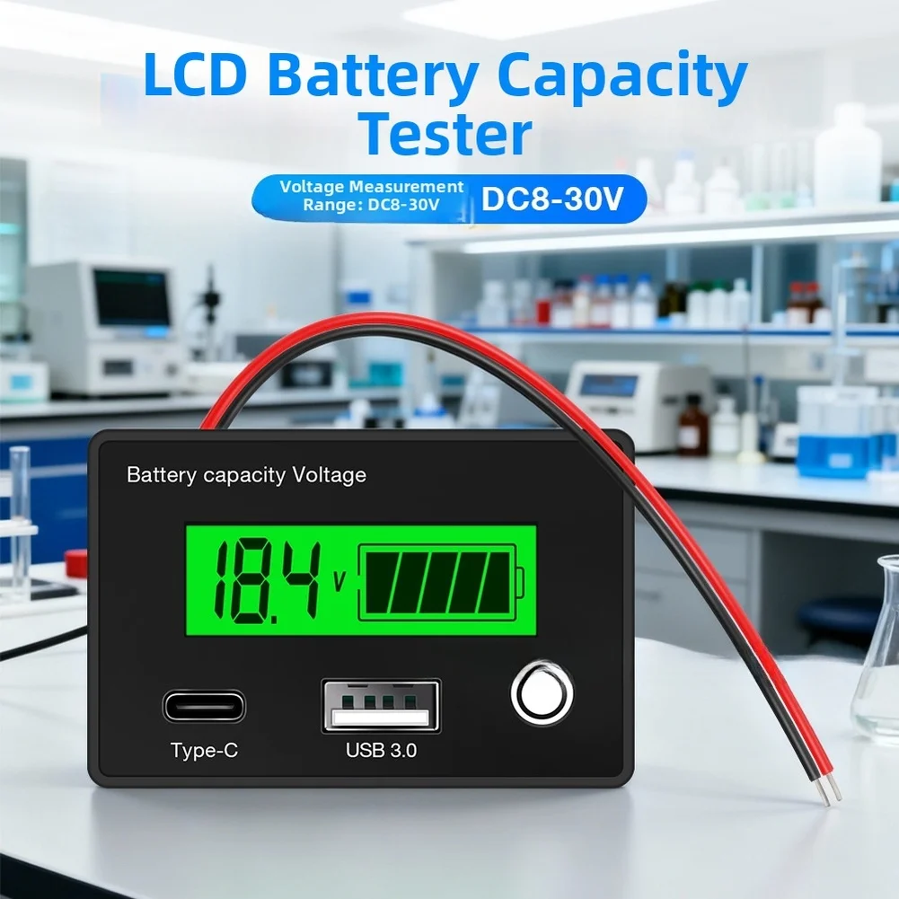 For Battery Diagnostics Capacity Tester Customizable Settings Battery Tester LCD Battery Tester Lead-acid Battery Support