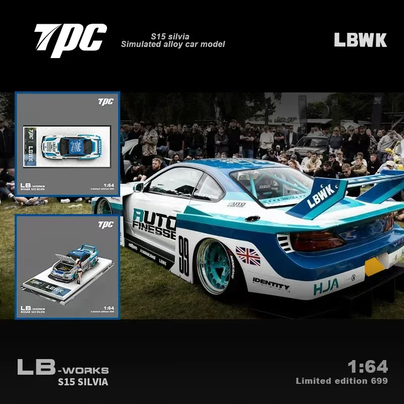 

**Предпродажа** TPC 1:64 LBWK Silvia S15 LB Super Silhouette с открывающимся капюшоном, синяя литая под давлением диорама, коллекция моделей автомобилей TimeMicro