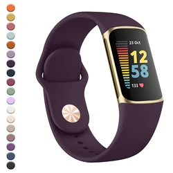 Silicone Watchband for Fitbit Charge 5 6 Strap Wristband Replacement for Fitbit Charge 5 6 Sport Bracelet Smartwatch Accessories
