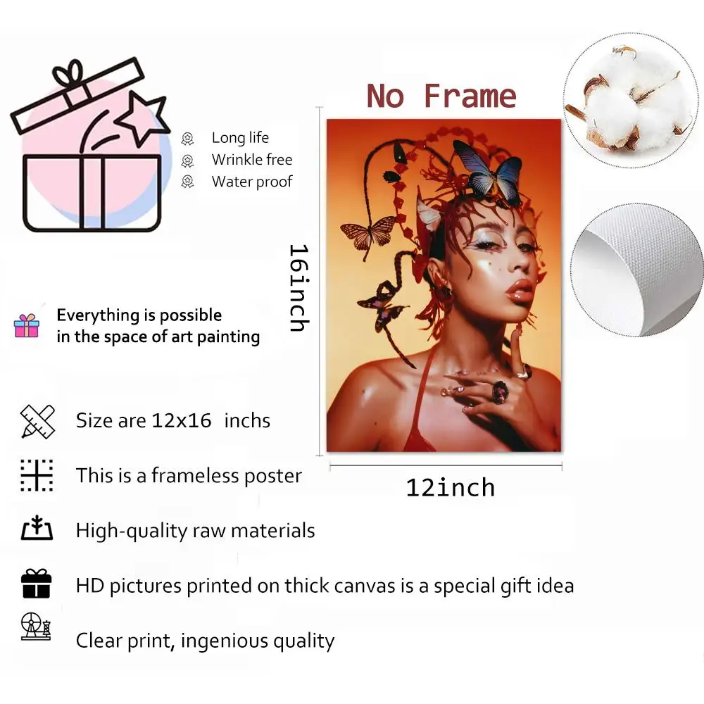 ملصق قماشي للخط من Kali Uchis: مجاني للتجاعيد ومقاوم للماء ومتين لجميع الفضاء لتزيين الحائط