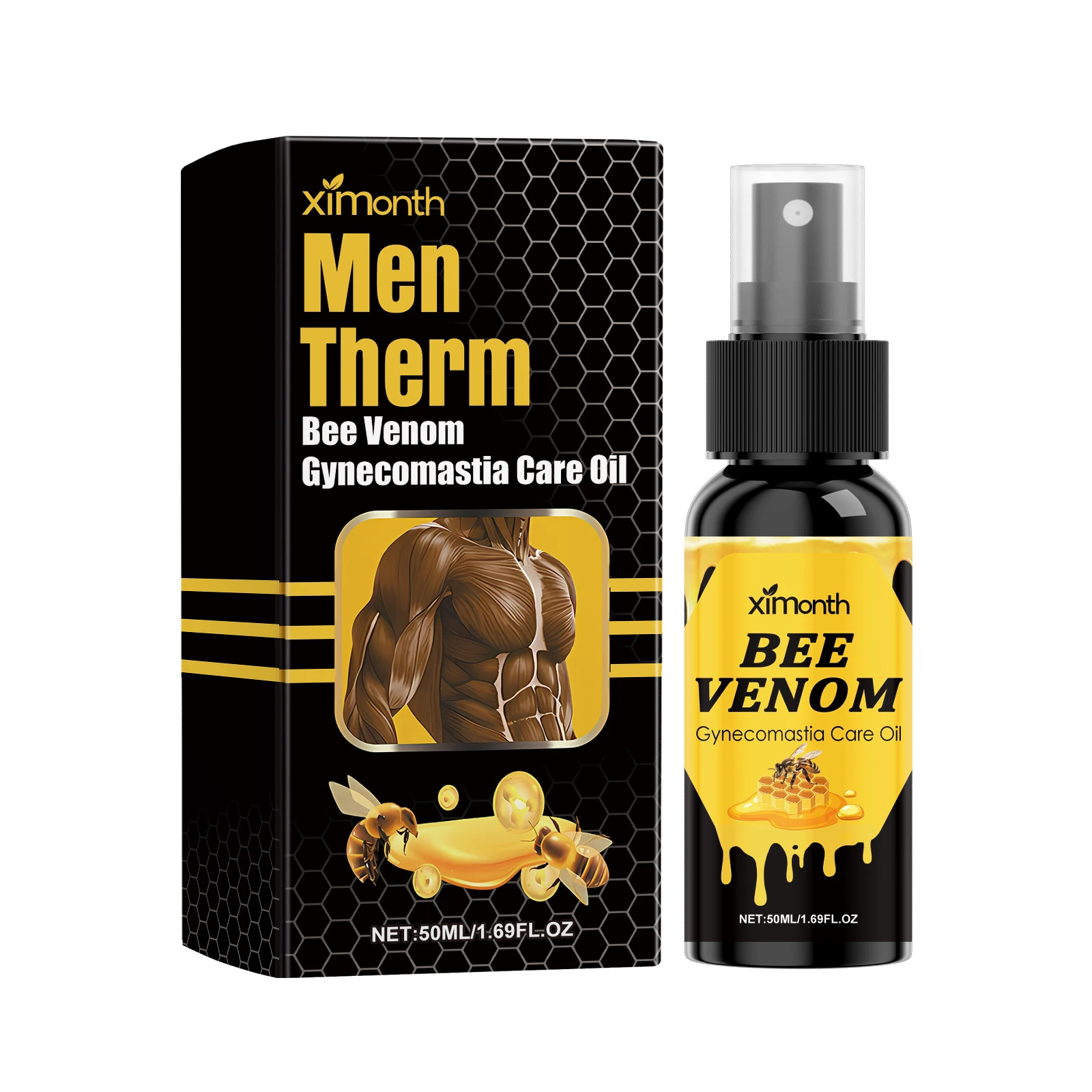 Men's Chest Care Oil for Firming Contours Chest Firming Massage Serum Chest Firming Oil