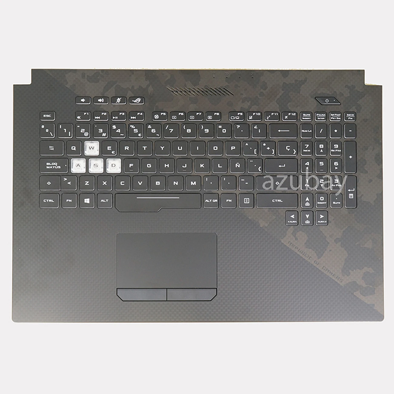 

Клавиатура с латинской испанской раскладкой и подставкой для рук, совместимая с Asus ROG Strix SCAR II GL704GM GL704GV GL704GW, с RGB-подсветкой, сменная, для ноутбука