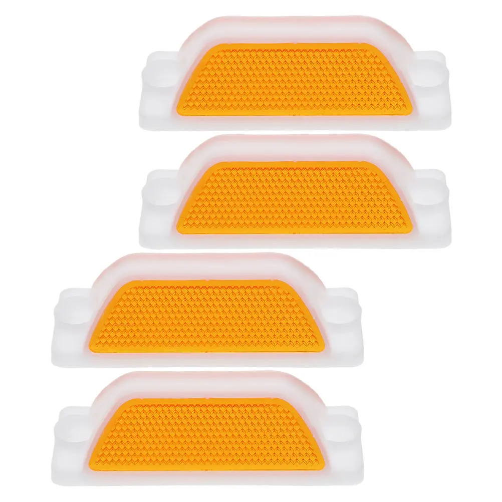 4pcs Reflective Road Marker Rectangular Driveway Reflectors For Highway Pavement Safety Roadside Delineators Emergency