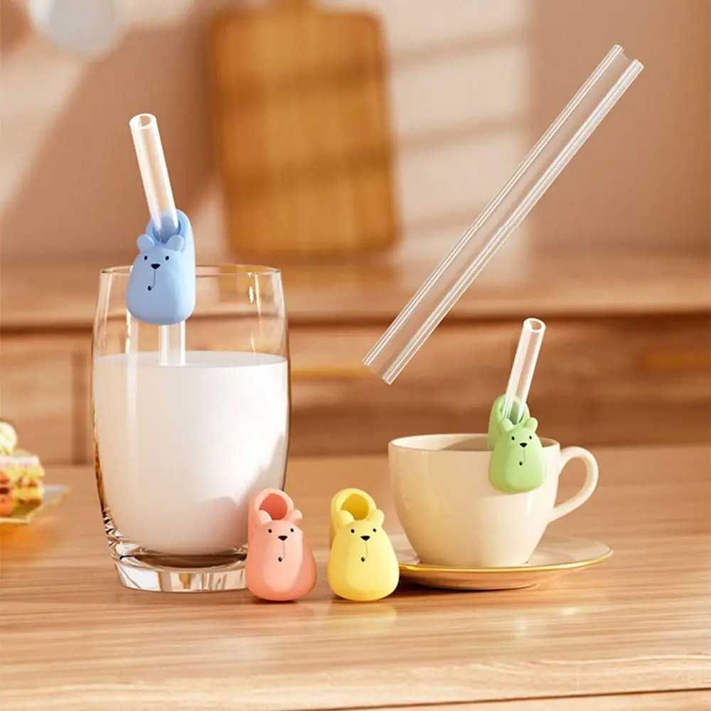 New Portable Baby Buckle Straw Multi-function Water Cup Accessories Cartoon Straw Soft Children's Silicone Suction