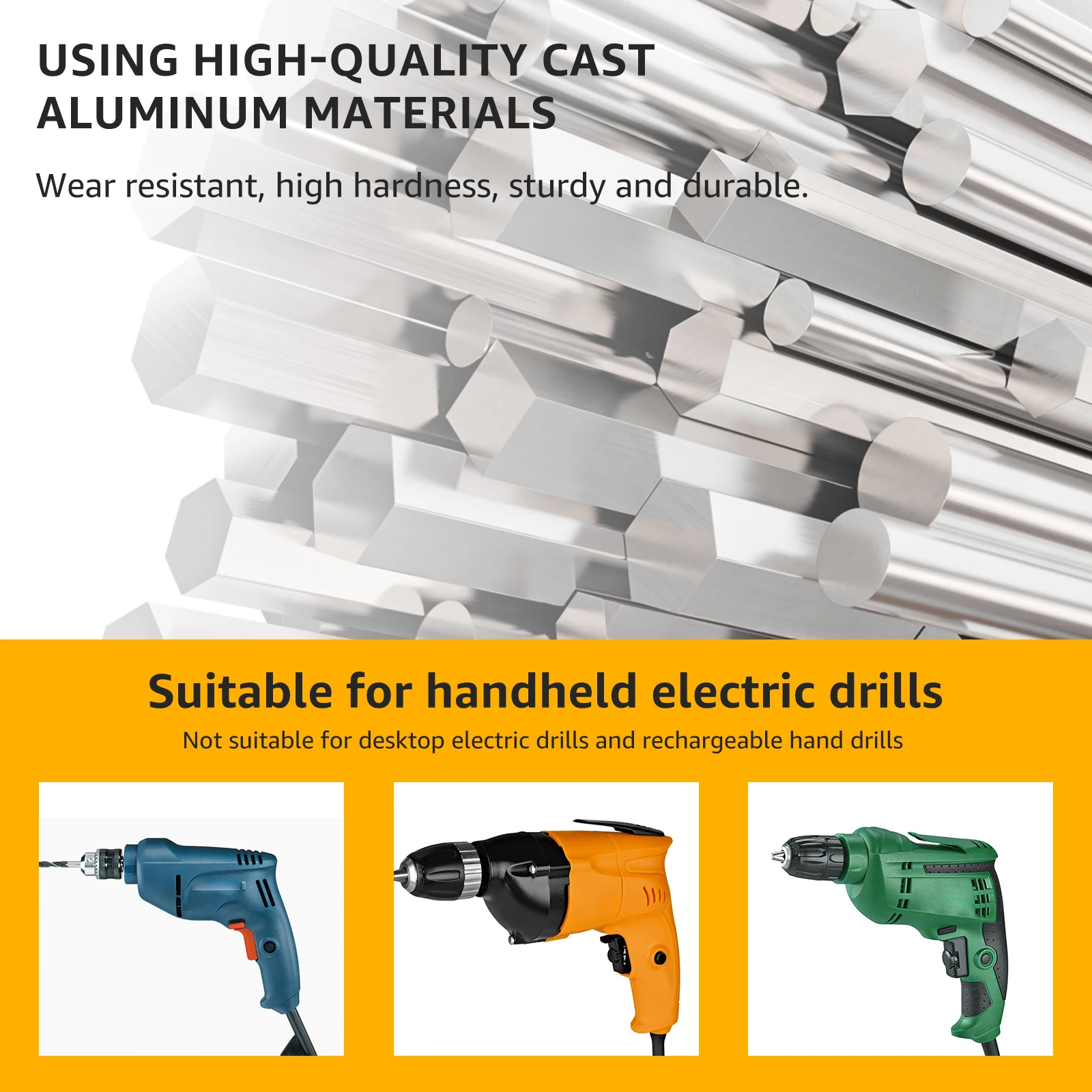 Imagem -04 - Adaptador Square Hole Drill Bit Alumínio Fundido Suporte Fixo para Encaixoamento de Madeira Acessório para Broca Elétrica Manual Ferramenta para Madeira