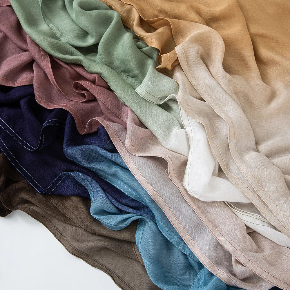 

Длинный вискозный шарф градиентного цвета, мусульманский хиджаб, женские шали, тюрбан, палантины, банданы, повязка на голову, Bufanda, платок, Turbante Mujer