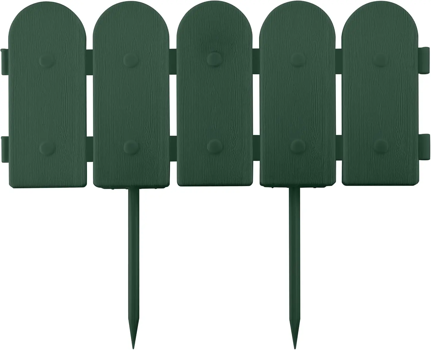 

Garden Border Edging 16pcs 20ft Wooden Fence Design Green PP Landscape Lawn Barrier