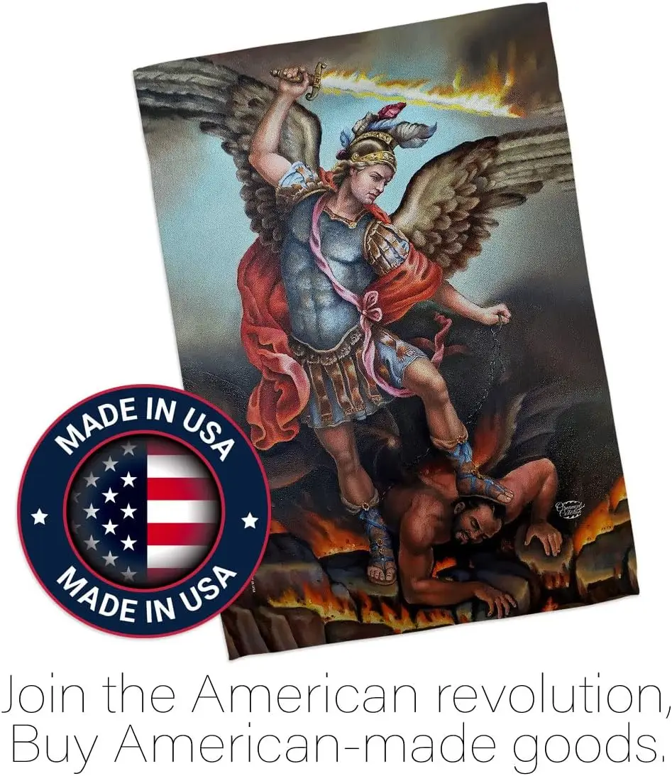 سانت مايكل التغلب على حديقة الشيطان العلم-الإيمان الديني الأمل نعمة السلام حمامة الدين المسيحي عيد الفصح ديكورات منزلية B نانومتر #5