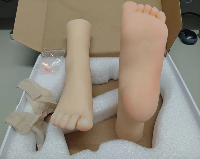 Silicone Foot Model Feet Fetish Real Female Mannequin Foot For Manicure Photograph Shoes Sock Display 3807