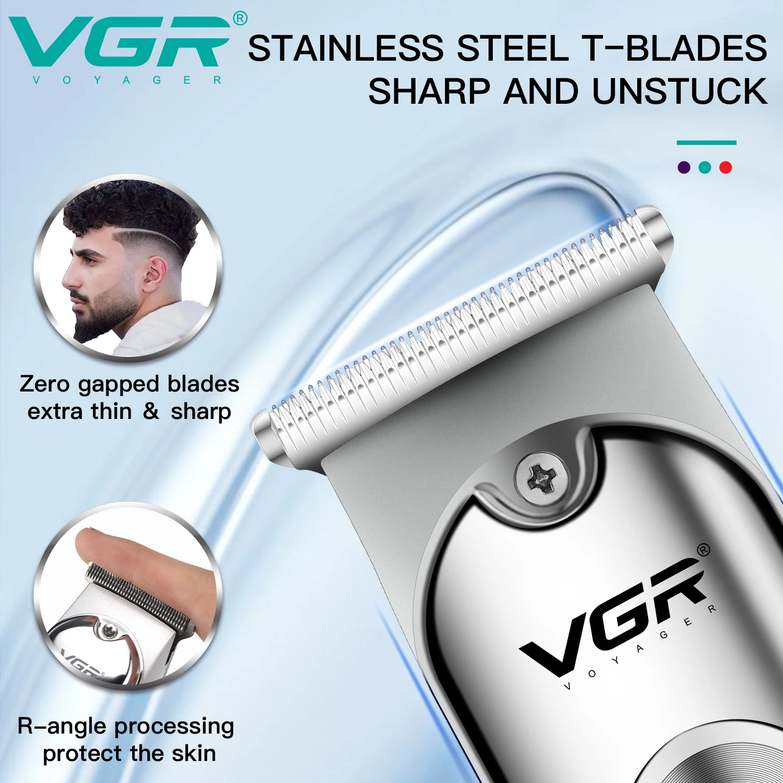 VGR tondeuse homme professionnelle tondeuse cheveux homme Tondeuse à cheveux Lame en T Tondeuse à cheveux Professionnelle Machine de coupe de cheveux Rechargeable Sans fil Machine de coupe de cheveux Trimmer
