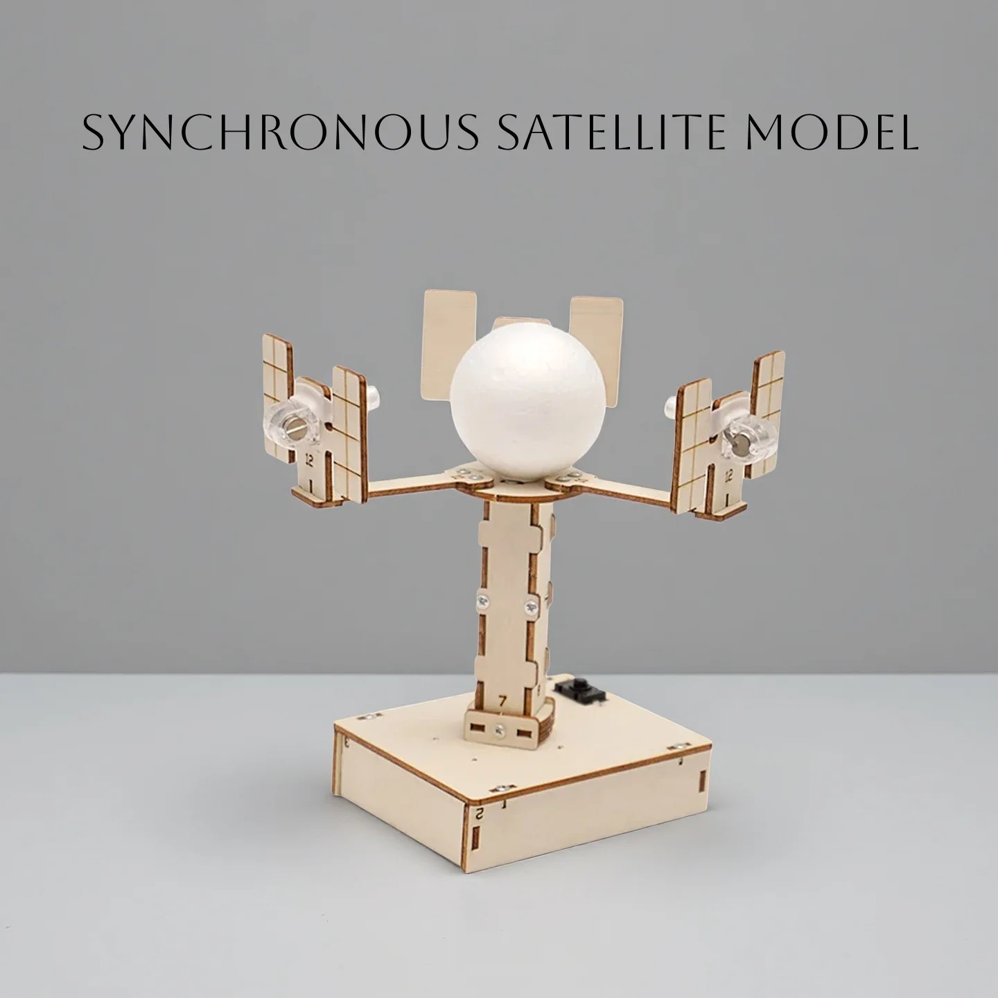 

DIY Wooden Synchronous Satellite Model STEM Physics Experiment Kit Hand Assembled Educational Puzzle Learning Toy for Kids