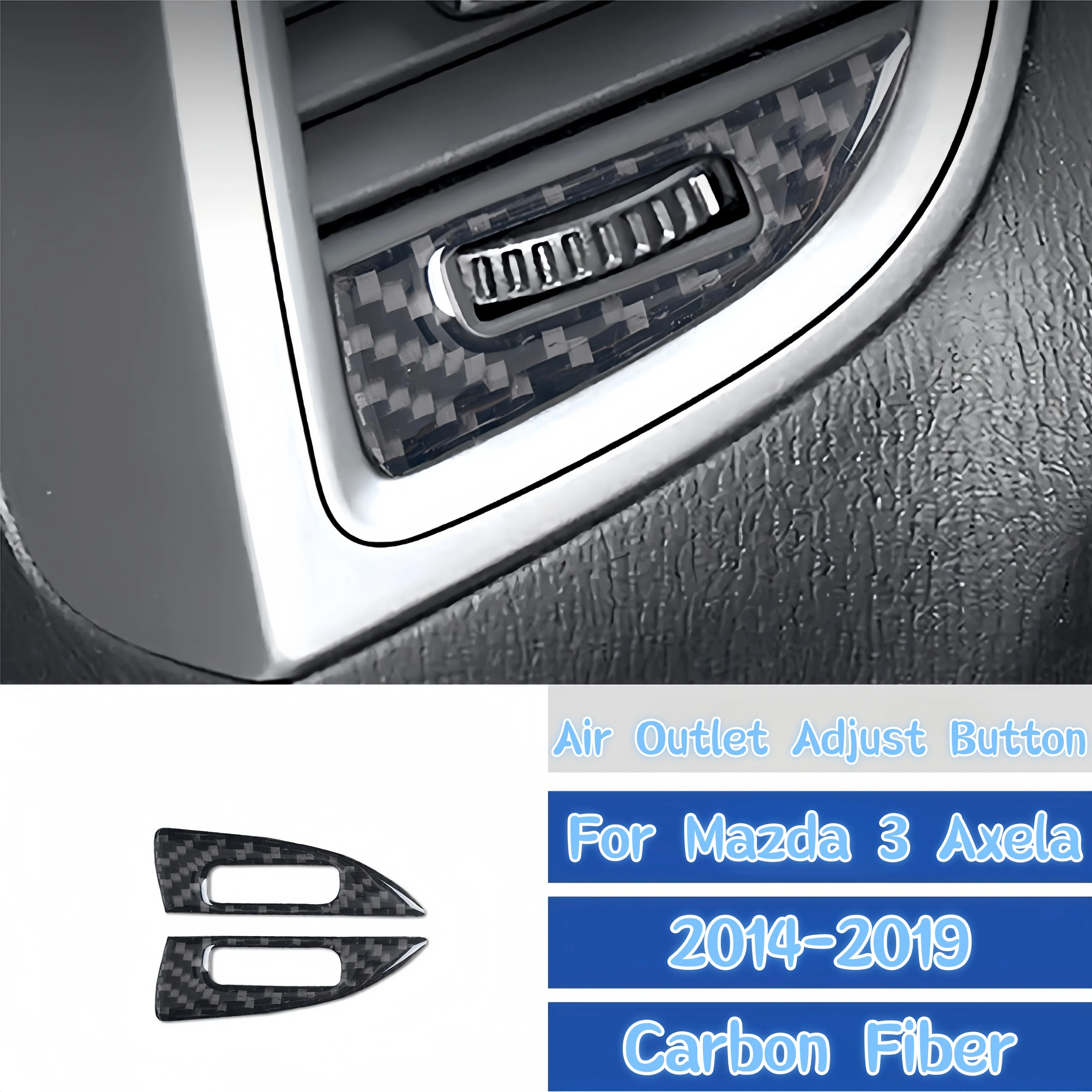 

For Mazda 3 Axela 2014-2019 Car Interior Accessories Carbon Fiber Car Side Air Outlet Adjustment Button Decor Cover Trim Sticker