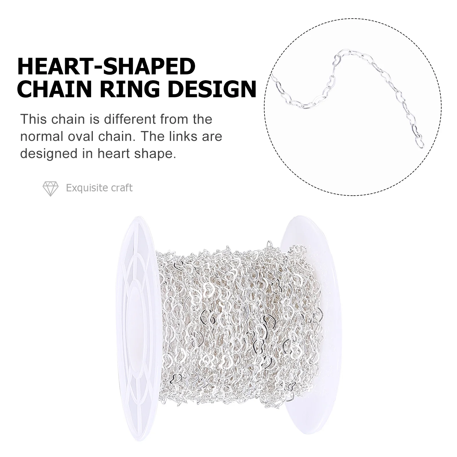 DIY Jewelry Making Heart Link Chain Copper Necklace Bracelet Craft Supplies Stand Out Fine Craftsmanship Heart Link Chain