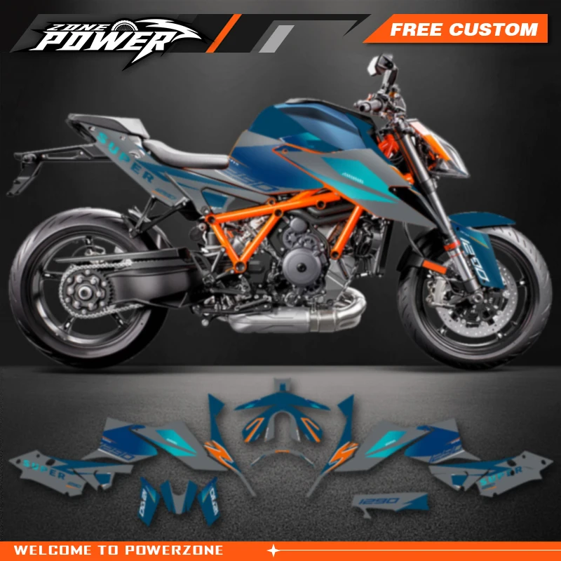 PowerZone Custom Team Graphics Backgrounds Decals For Stickers Kit For KTM 2020 2021 2022 Super Duke 1290 S R Motorcycle 02