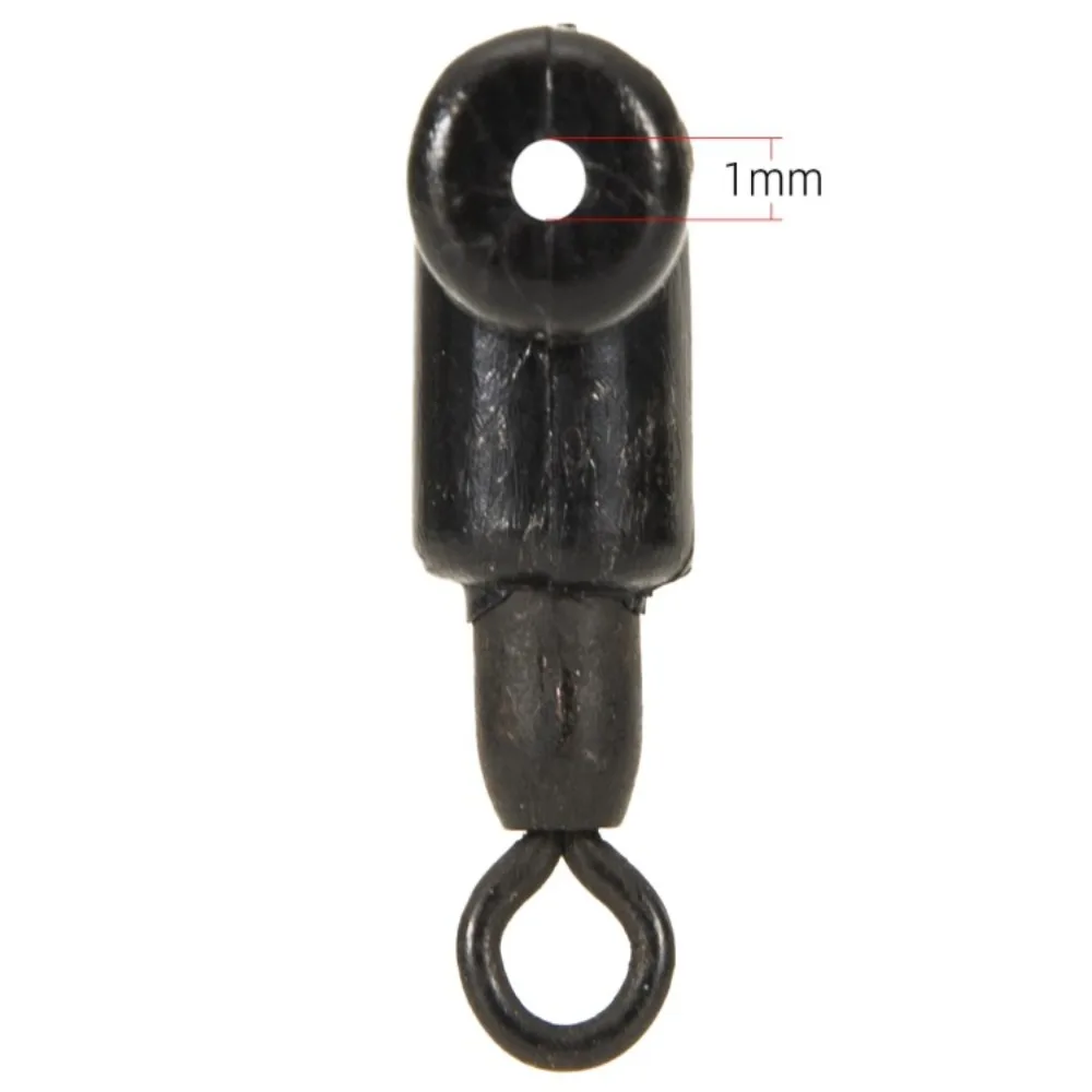 Black T-Swivel Fishing Tackle Running Ledger Zip Rolling Swivel Carp Rig Rings Clip Fishing Line Slider Beads Fishing Swivels