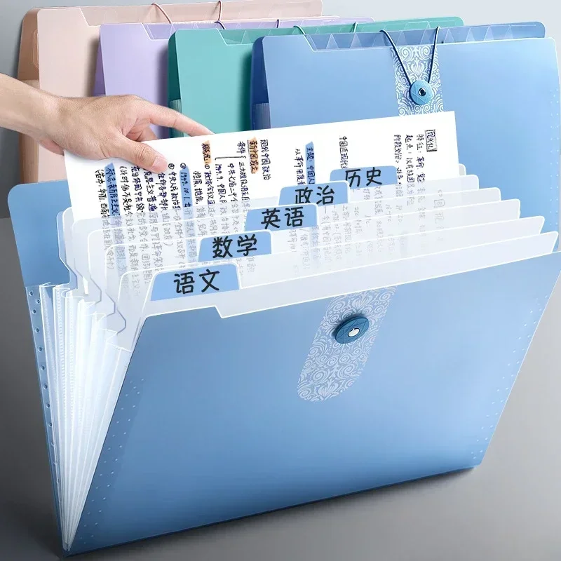 A4 Paper 12 Grids Folder Handheld File Folder Organ Organizer Storage Holder Office Document Storage Tools Office Accessories