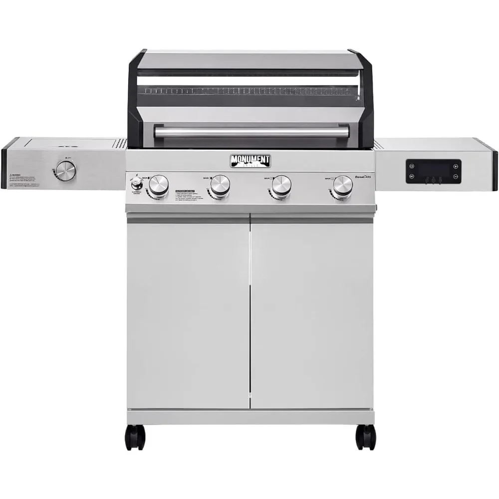 

4-Burner Liquid Propane Gas Smart bbq Grill Stainless Steel with Smart technology, Side Burner and LED Controls