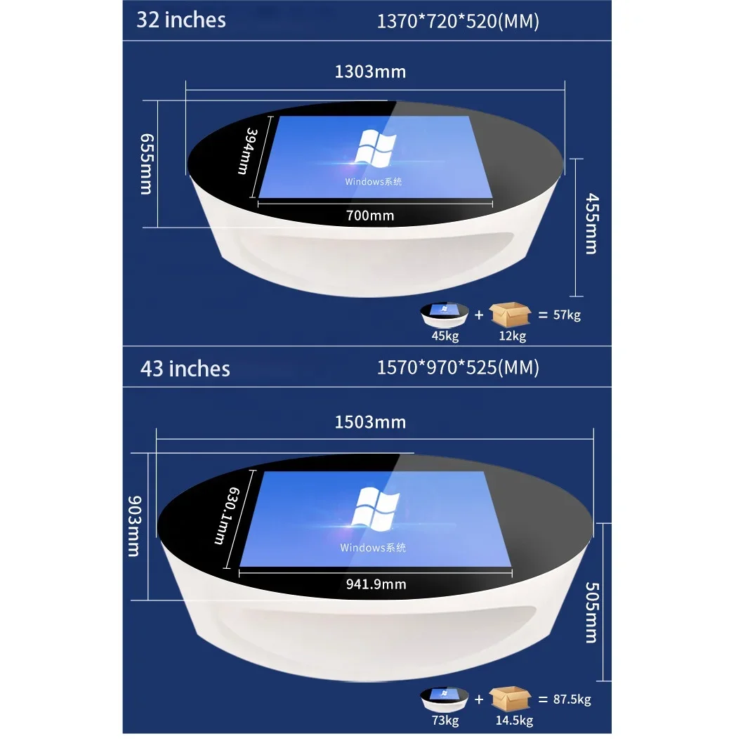 Indoor 4K Digital Signage Touch Screen Table with High Resolution Advertising for Businesses and Organizations