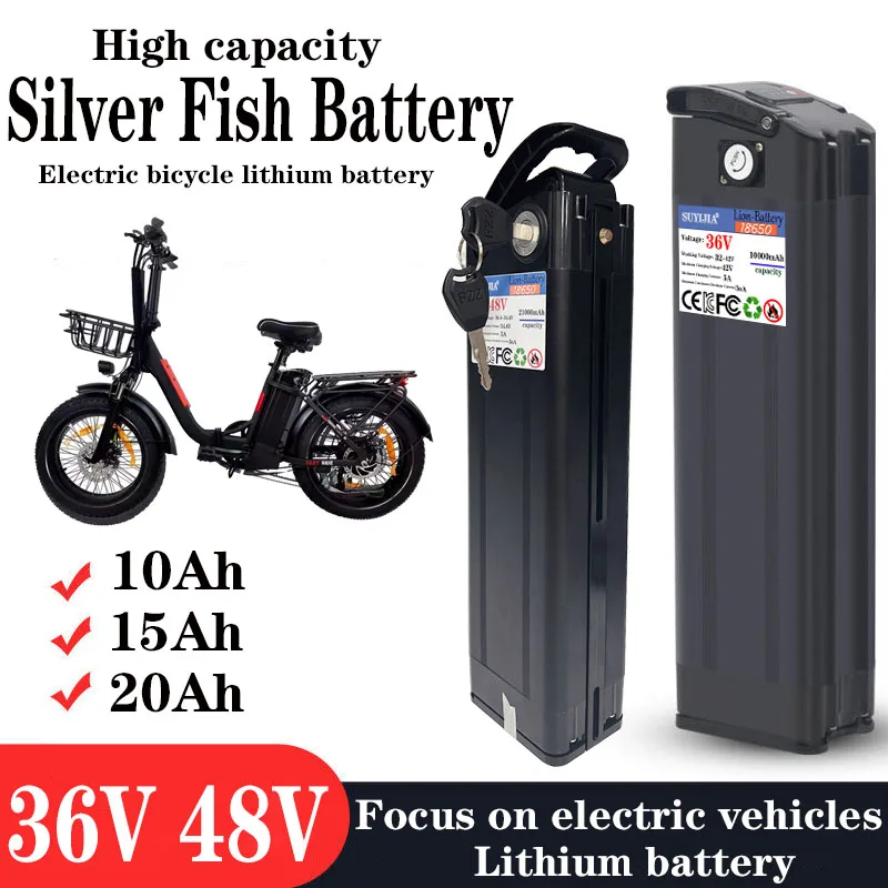 18650 battery cell silverbait lithium batteryhighcapacity 10ah 15ah 20ah 36V 48V suitable for electric bicycles folding bicycles