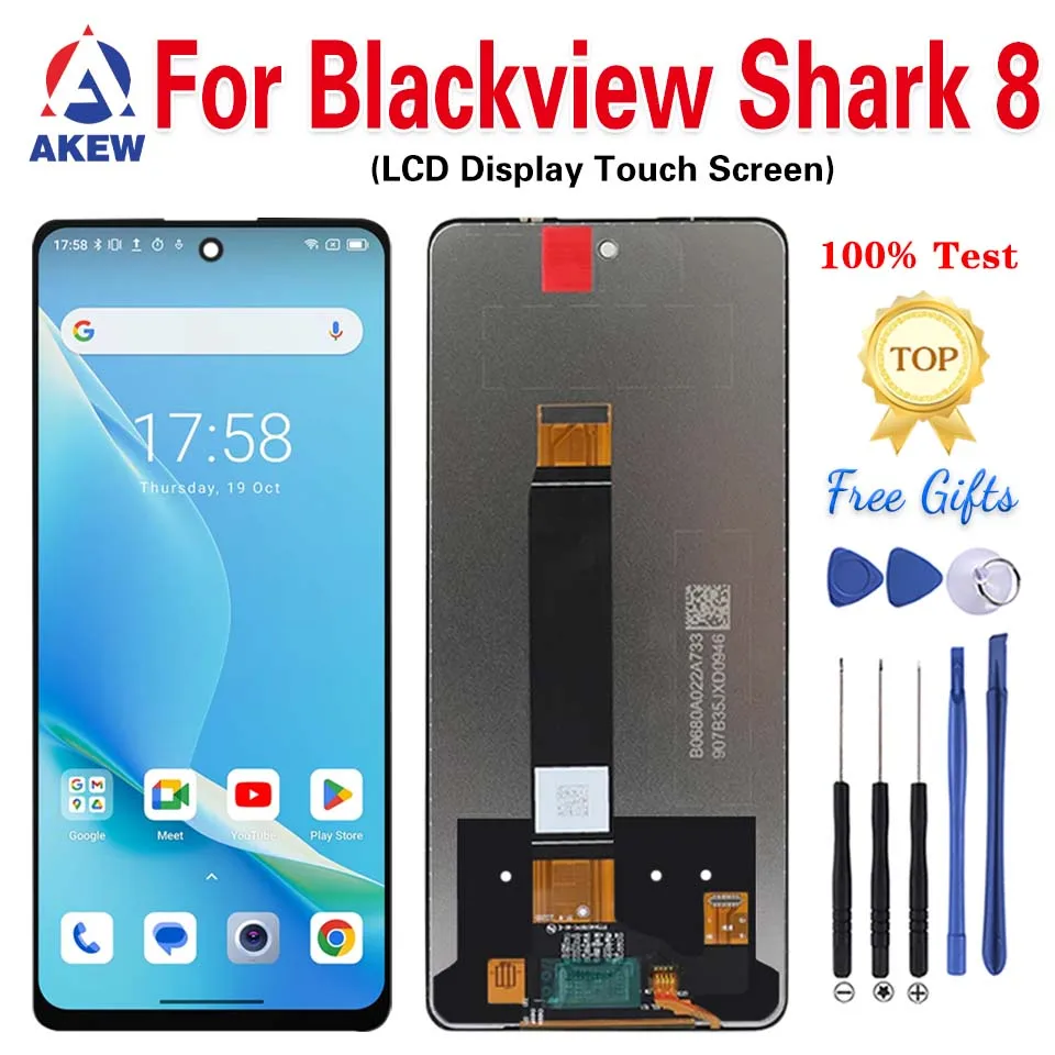 AKEW oryginał dla BLACKVIEW Shark 8 wyświetlacz LCD ekran dotykowy Digitizer nowy Blackview Shark8 montaż części zamienne Digitizer