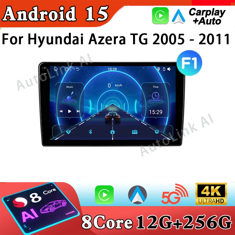 4G BT Head Unit For Hyundai Azera TG 2005 - 2011 Car Radio Multimedia Video Player Navigation GPS Android Auto No 2din 2 din dvd