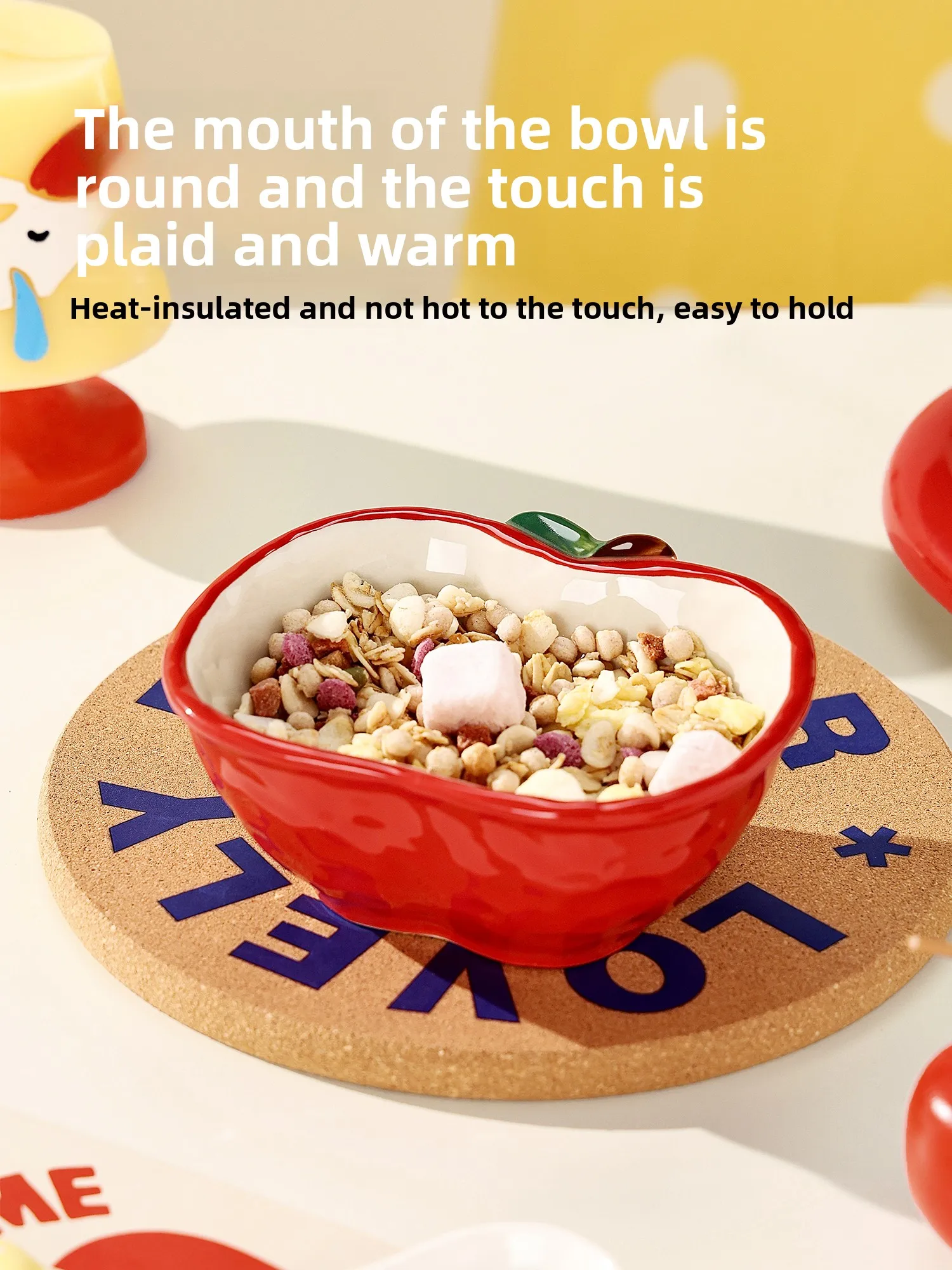 LMM household high-value rice bowl plate combination breakfast fruit yogurt bowl tableware set