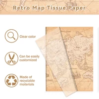 15/35pcs World Map Tissue Paper,Gift Box Wrapping Paper For Birthday Party Decoration, DIY Gift Packing Paper Party Supplies 4