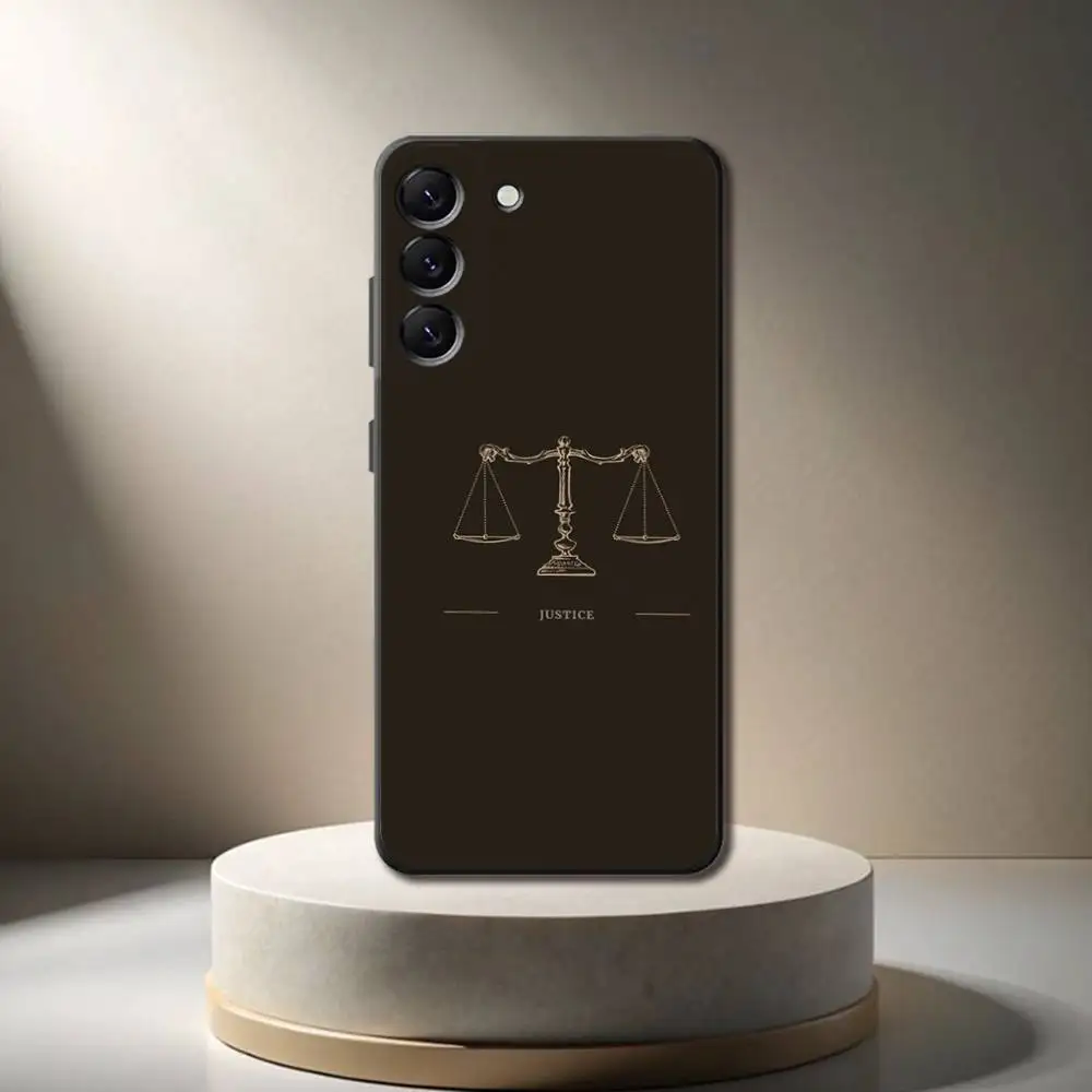 Capa de telefone para advogado, juiz, justiça, para samsung galaxy a 73,72,51,53,52,71,22,5g, nota, j7,8,9 capa preta macia