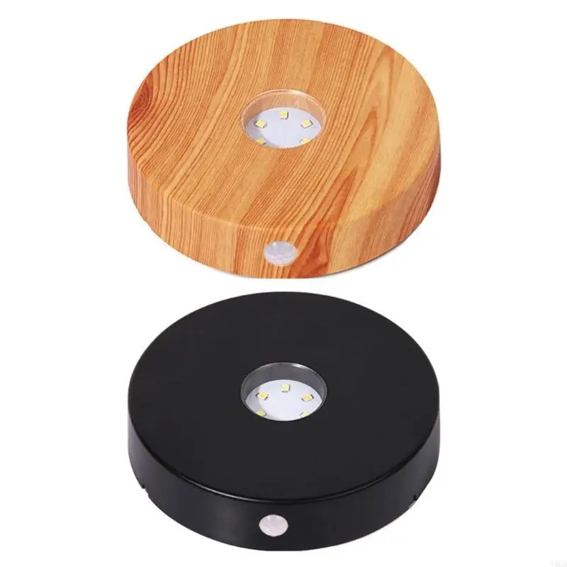 Color Changing LED Display Stand with Warm, White, and Colored Light Settings, Responsive Control, and Battery Supply Y5GB