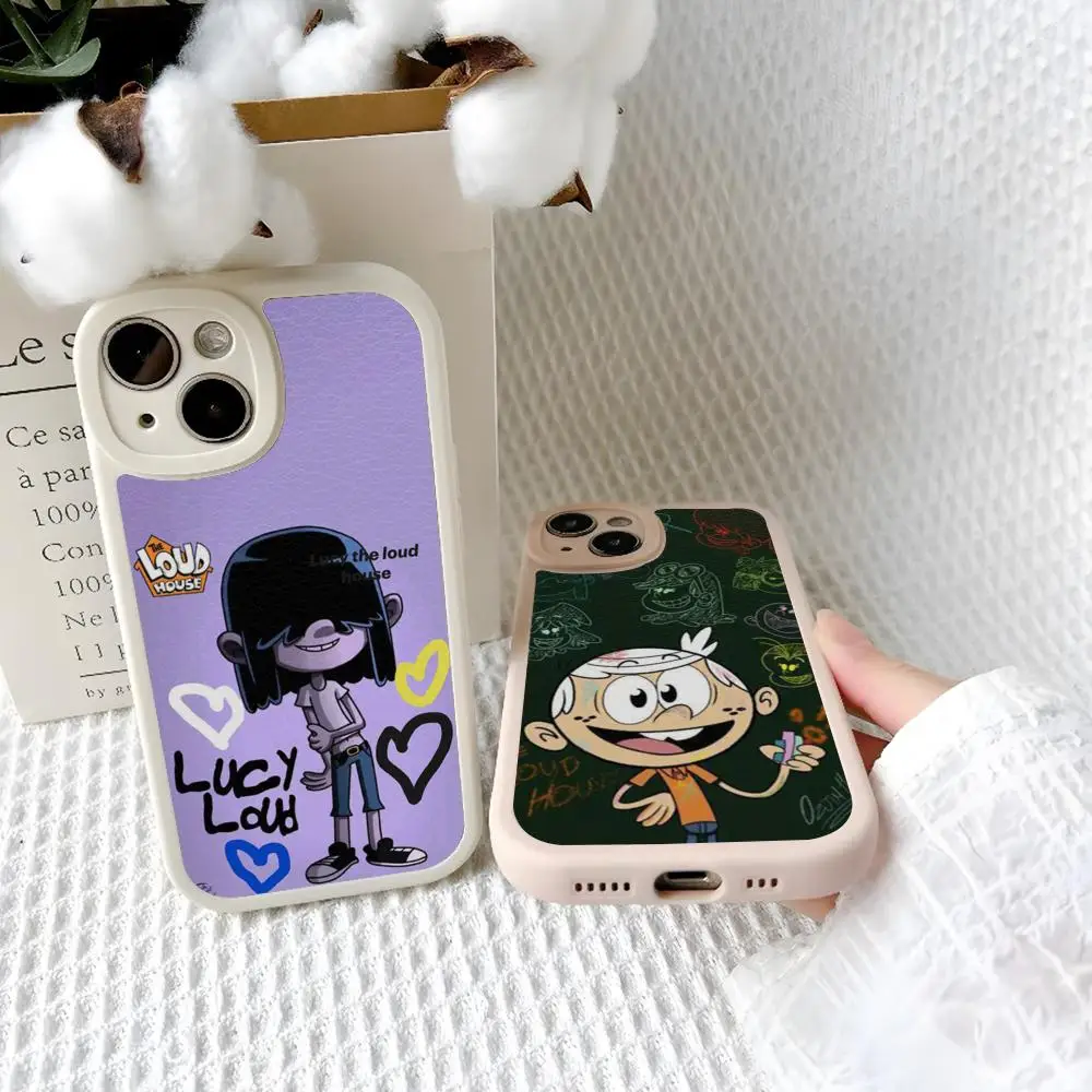 Cartoon L-Loud House Phone Case For Iphone 16 15 14 12 13 Pro Max 11 Mini X Xr Xs 8 Puls Lambskin Silicone Cover