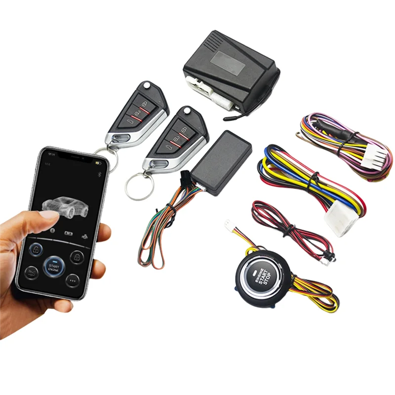 

Mobile Phone Remote Control Start Car Autostart Engine 1 Button Start Stop System Automatic Engine Start Locking Durable-AS55