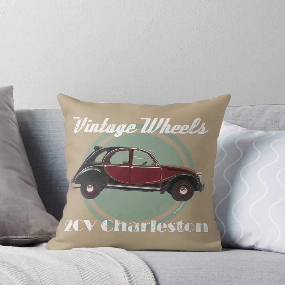 Vintage Wheels - Citro?n 2CV Charleston Throw Pillow Cushions For Decorative Sofa Pillow Cover pillow