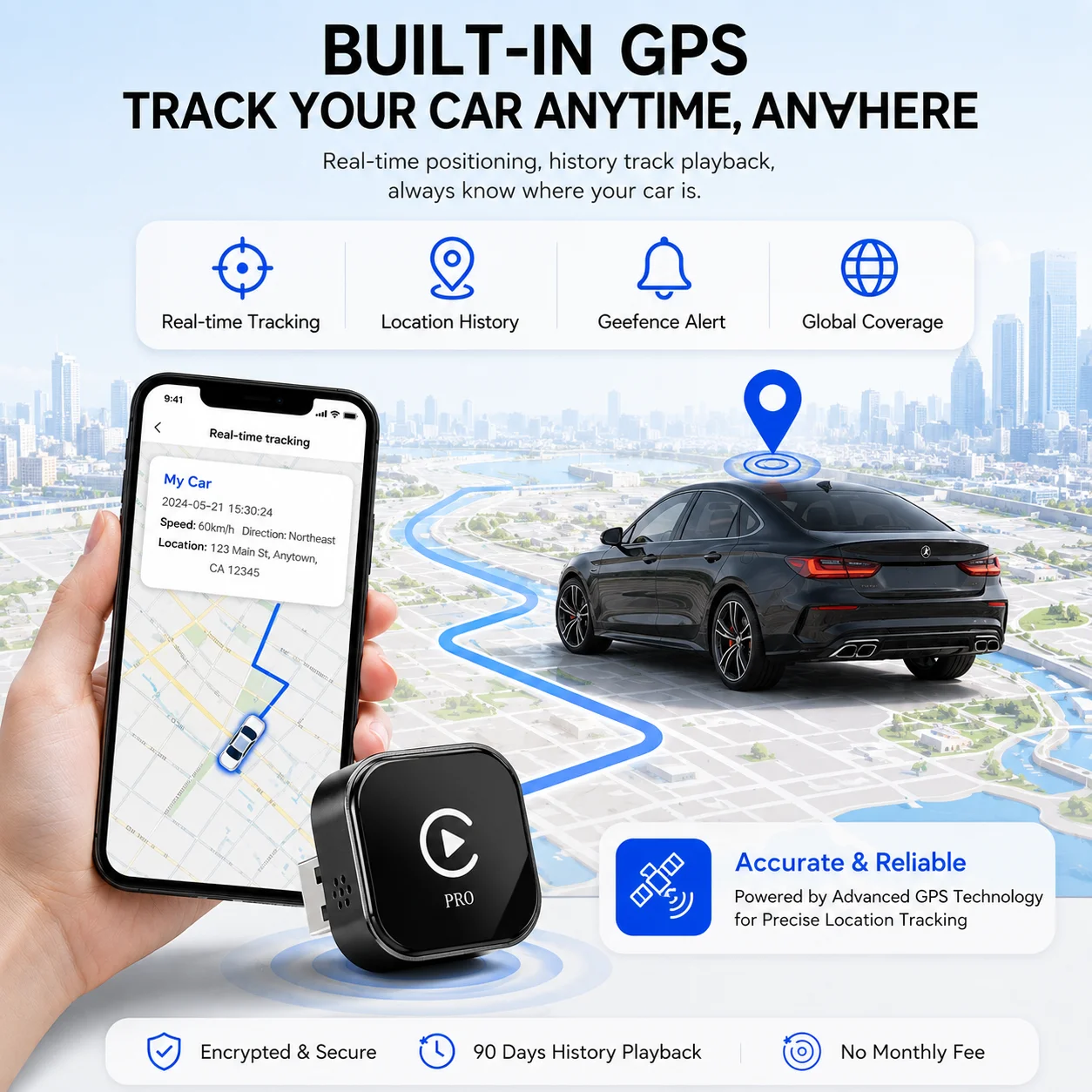 The Mini CarPlay Wireless Adapter and Android Auto Wireless Adapter Convert Wired CarPlay to Wireless CarPlay. They Come with GPS Tracking Capabilities and Allow You to View Your Vehicle's Real-Time Route and Location on Your Phone.