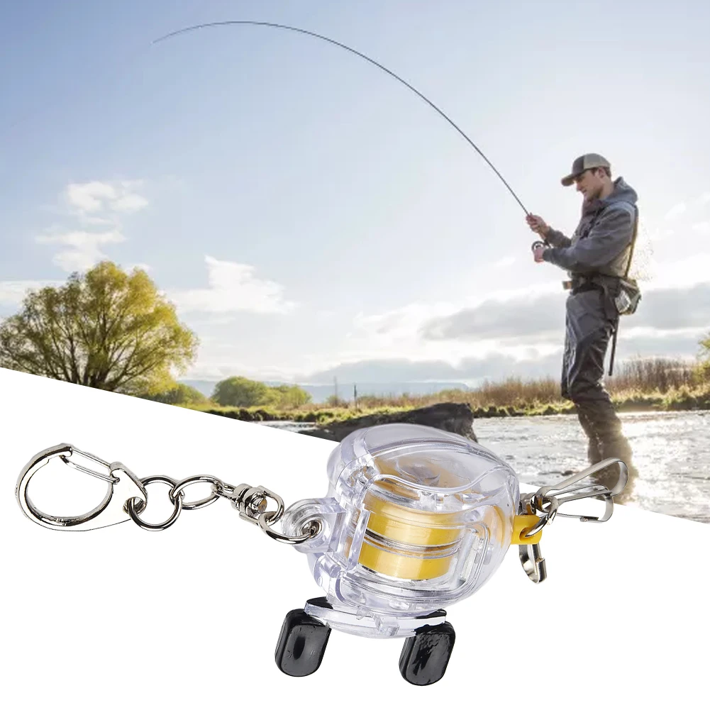 Fly Fishing Reel Key Chain Key Ring Fishing Keychain Gifts For Fishing Lovers With Retractable Rope Pesca Accessories