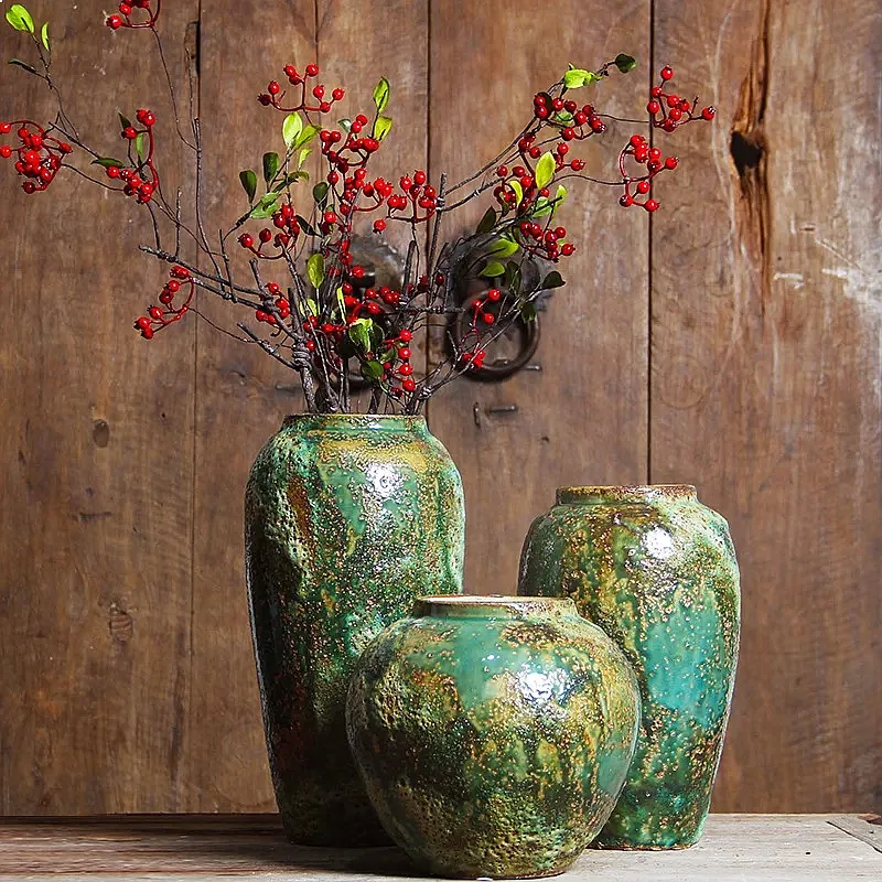 Ceramic Vase for Flower Arrangement Hydroponics Table Decor Modern Pottery Jar Living Room