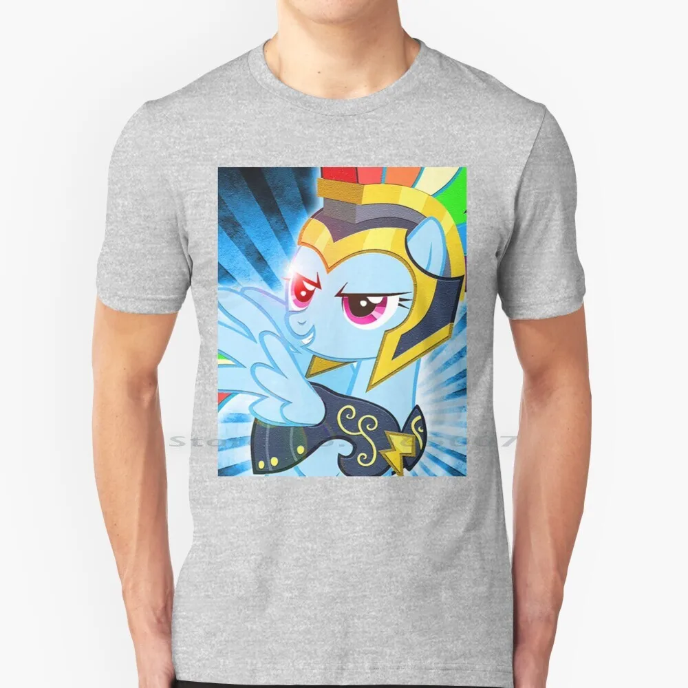 Rainbow Dash Gladiator T Shirt 100% Cotton Rainbow Dash My Little Horse Animal Pet Unicorn Anime Manga Animation Arcoiris Blue