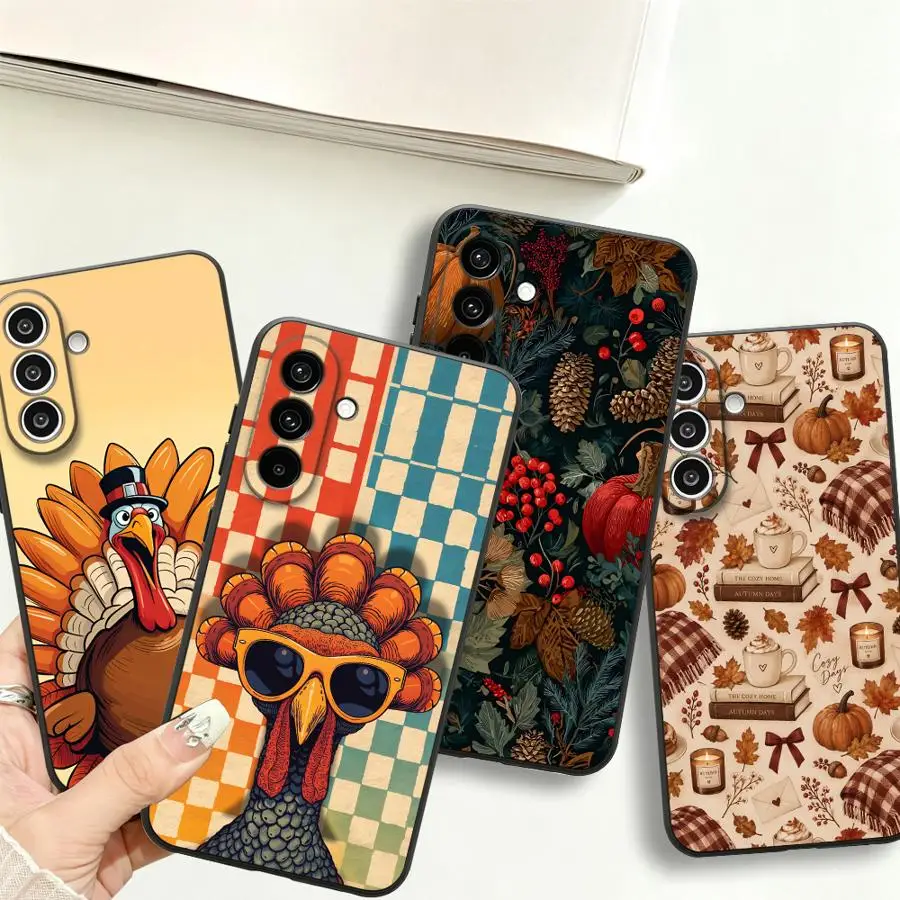 Autumn Berry Pinecone Phone Cover Case for Samsung Galaxy A18 A57 A05 A25 A16 A50 A73 A51 A06 A15 A37 A52 A36 A53 A17 A41 A55