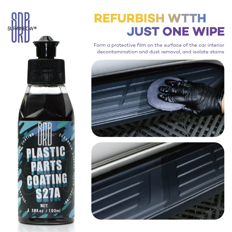 Plastic Restorer Coating,Plastic Coating Exterior Black Trim Restorer, Ceramic Coating, Resists Water, Dirt, Highly Concentrated view 5