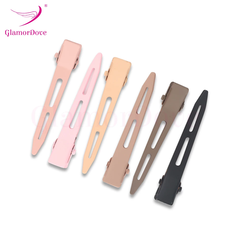 GlamorDove Matte Finish Hair Clips Rust-proof Metal Hairpin With Holes Metal Steel Hairdressing Sectioning Clip Styling Tools