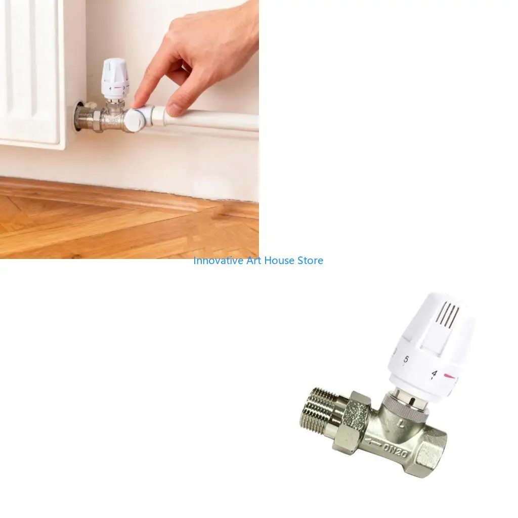 E1PC DN15 Anti Freeze Radiators Valves Adjustable Temperature Control 5 Step Setting