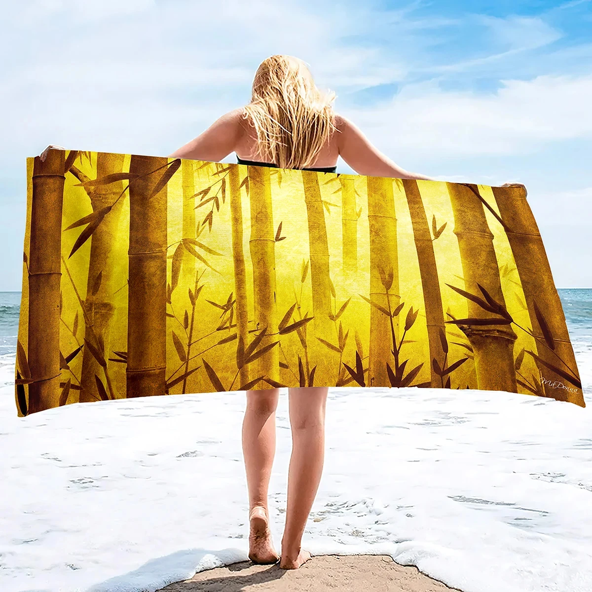Bamboo Beach Towel Microfiber Bath Towel Quick Dry Sand Free Towels For Vacation Outdoor Swimming Pool Beach Yoga Travel Sport