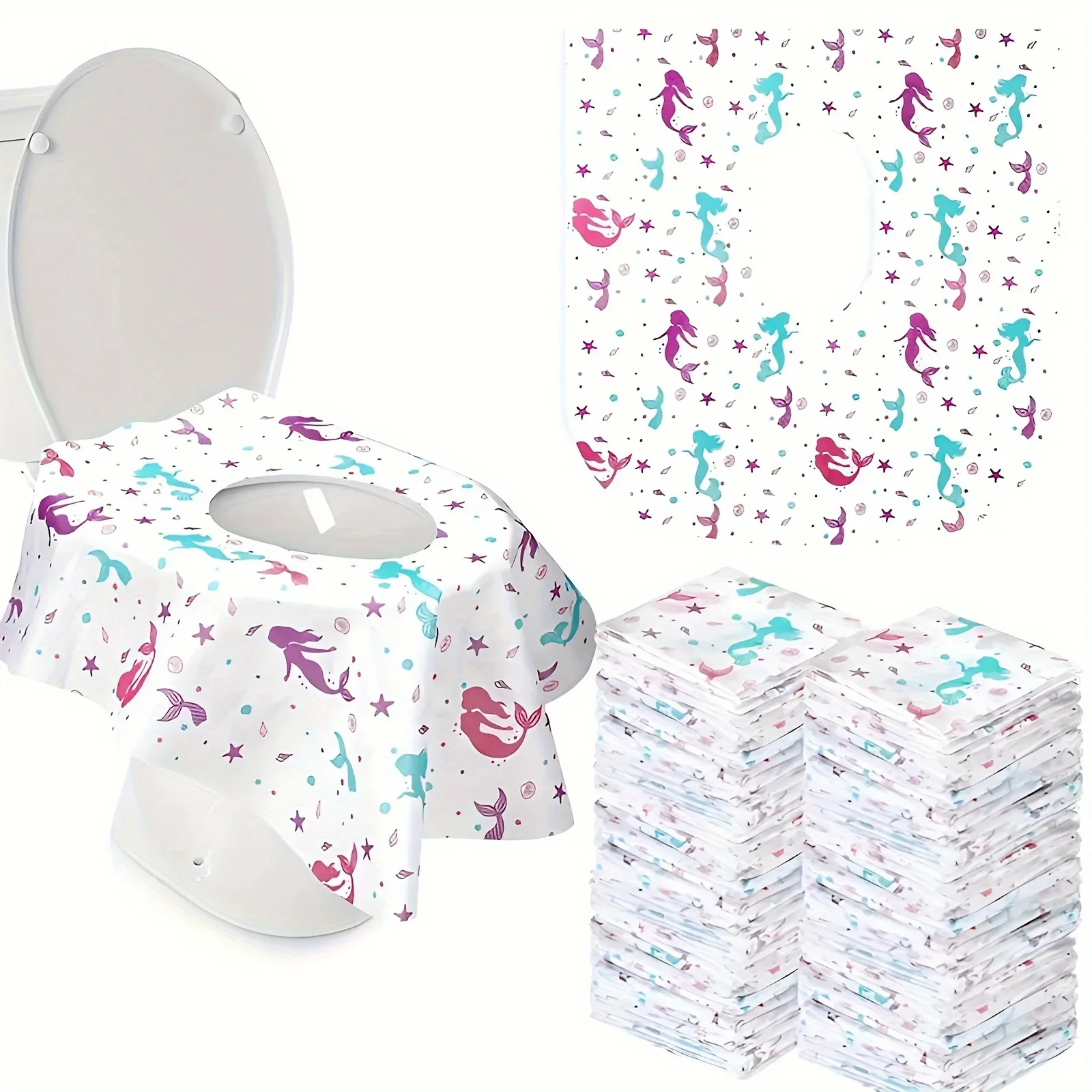 12pcs Extra Large Mermaid Toilet Seat Covers - 25