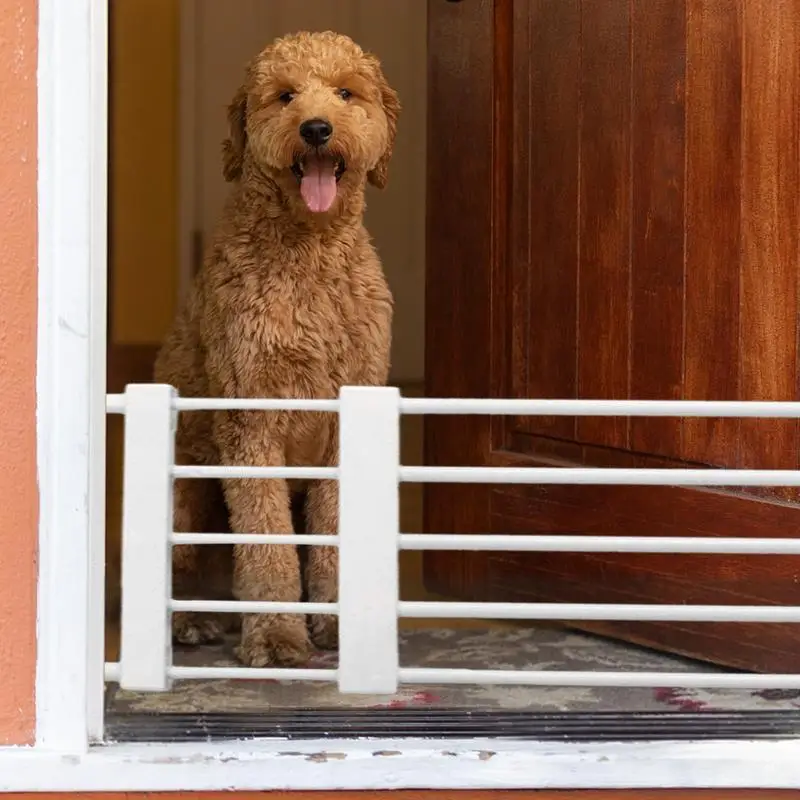 Short Dog Gate Retractable Pet Gate Low Dog Safety Gates Child Safety Gates With 2 Non Slip Pads For Doorways Hallways Cat Gate