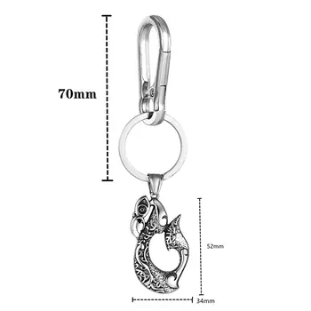 復古北歐神話奧丁之鴉鑰匙圈 男士不鏽鋼錨鉤維京鑰匙圈 渡鴉護身符 冰島男士飾品 8 最佳銷售 錨形鑰匙扣 - №6