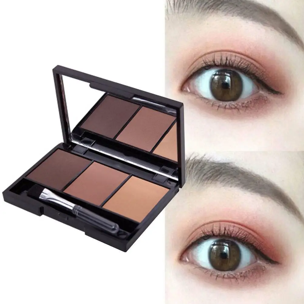 Colorful  Eyebrow Powder R Waterproof Professional Makeup Eye Brow Enhance Eye Shadow With Brush Mirror Box Palette Cosmetic