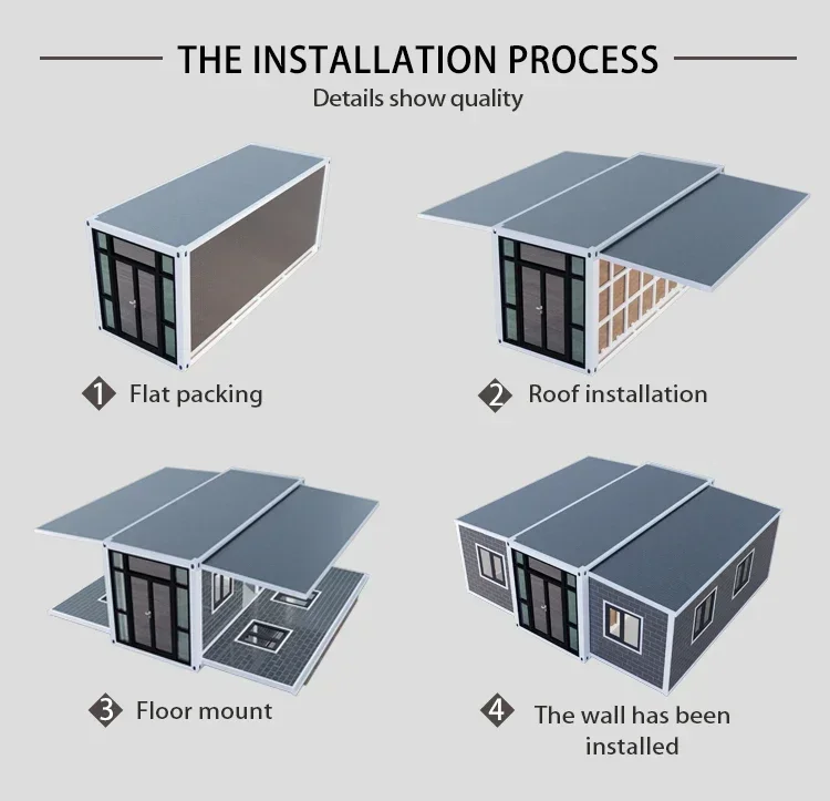 Casas prefabricadas Casa plegable portátil Contenedor expandible Casa Oficina Edificio Prefabricado a la venta