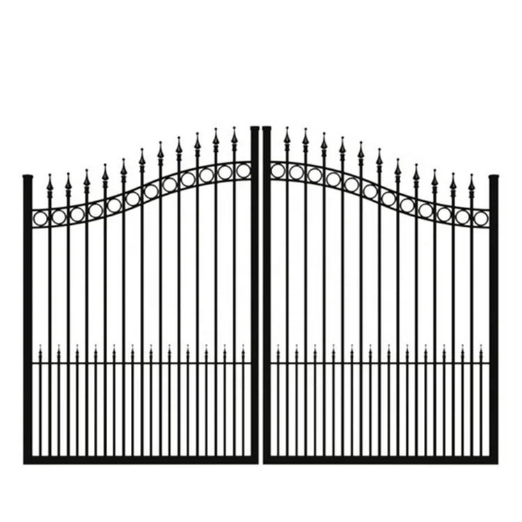 Customization Large Metal Steel Courtyard Fence Gate Design House Villa Security Wrought Iron Automatic Sliding lane Gate